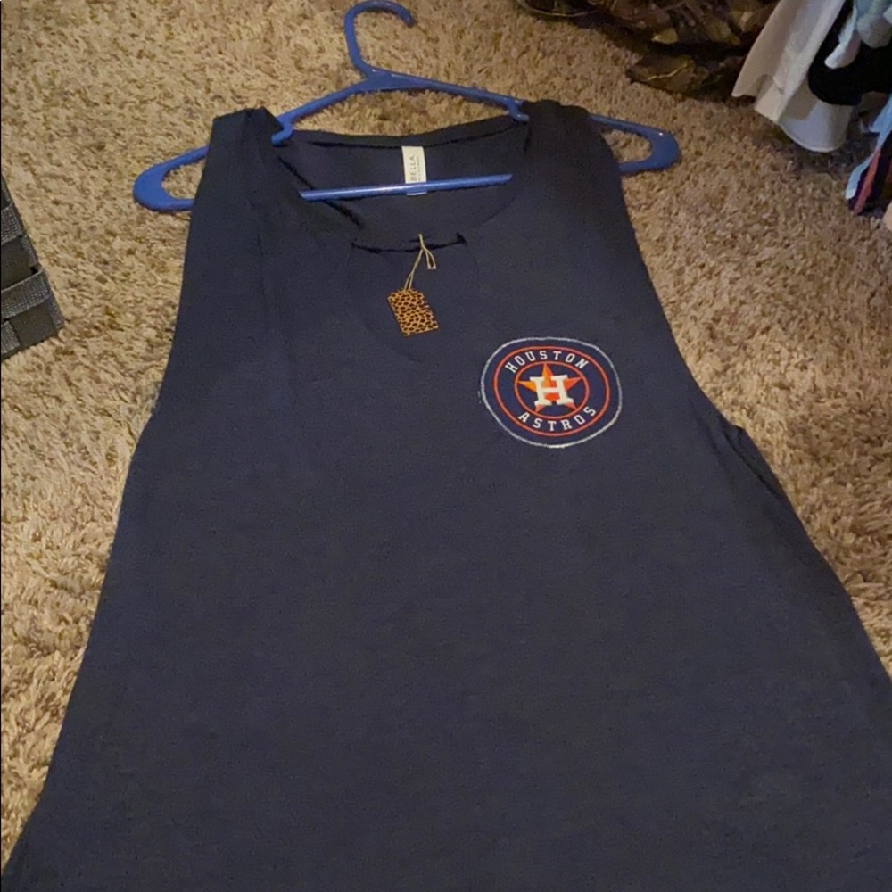Navy Blue tank top with Astros emblem